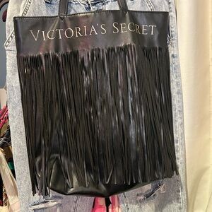 Victoria's Secret Black Fringe Tote
